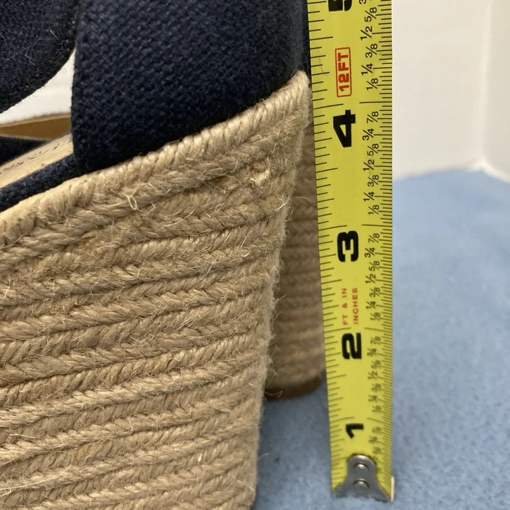 Michael Michael Kors Women's Blue Canvas Damita Espadrilles Wedge Sandals - 8.5M
